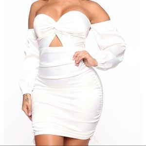 By The Books Satin Mini Dress - Off White